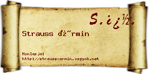 Strauss Ármin névjegykártya